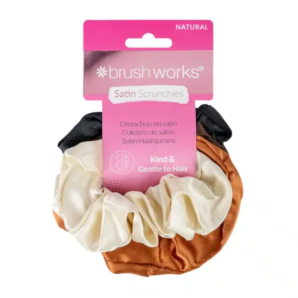 BW- NUDE SATIN SCRUNCHIES (PACK OF 4)