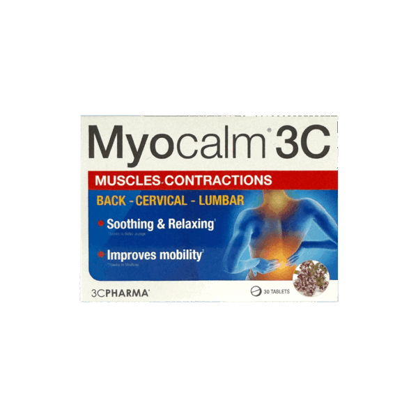 3CPharma MyoCalm Muscle Contractions 30 Tablets3CPharma- ميوكالم لتقلصات العضلات - 30 قرصًا